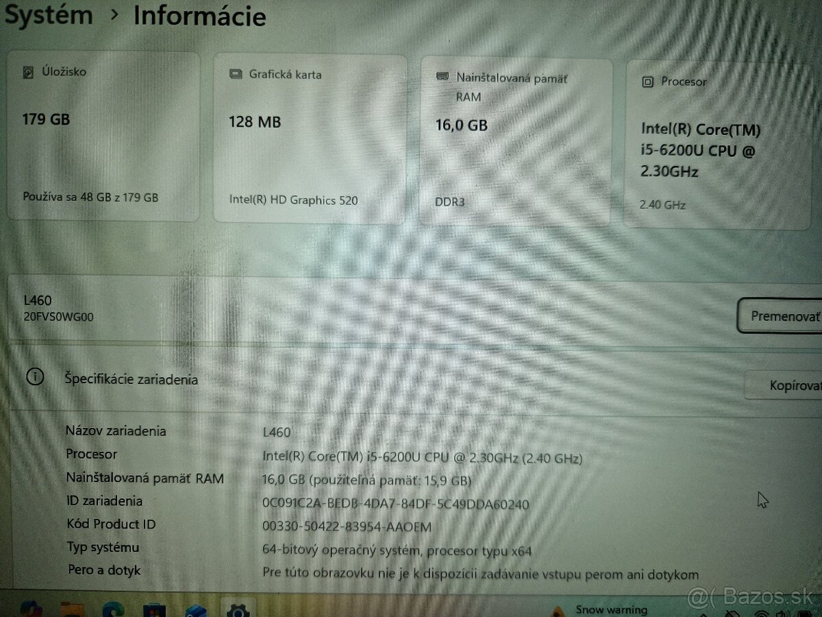 LENOVO ThinkPad L460 i5 16GB RAM - 5