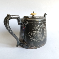 Tradičný postriebrený viktoriánsky čajník s rohovinovou úchy - 5