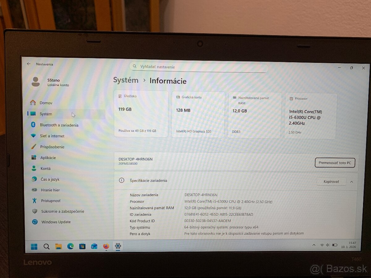 Lenovo ThinkPad T460 14” - 5
