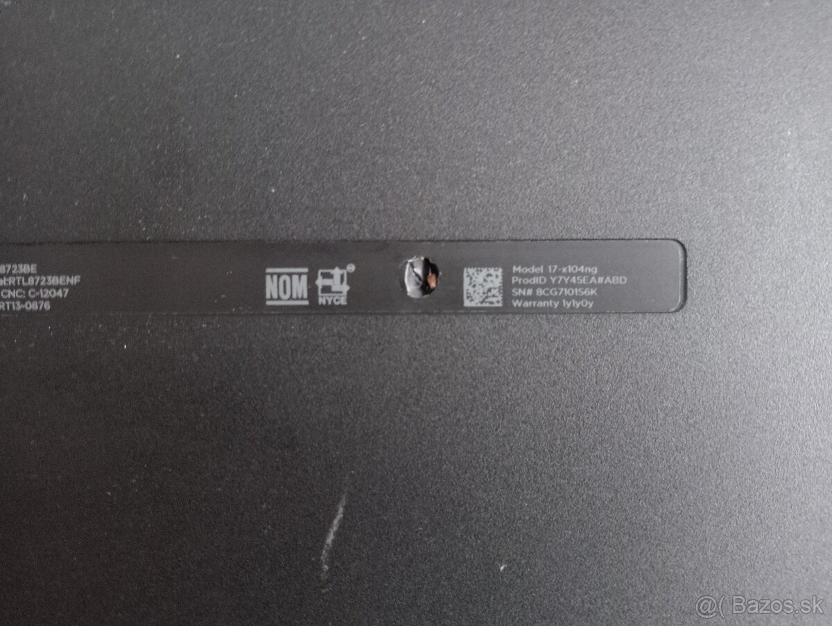 rozpredám na diely funkčný notebook Hp 17 - 5