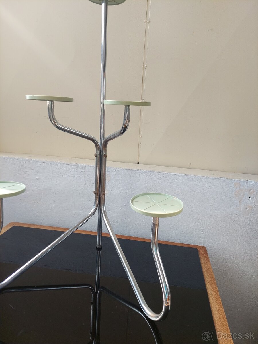 BRUSEL RETRO STARÝ STOJAN NA KVETINY CHROMOVANÝ - 5