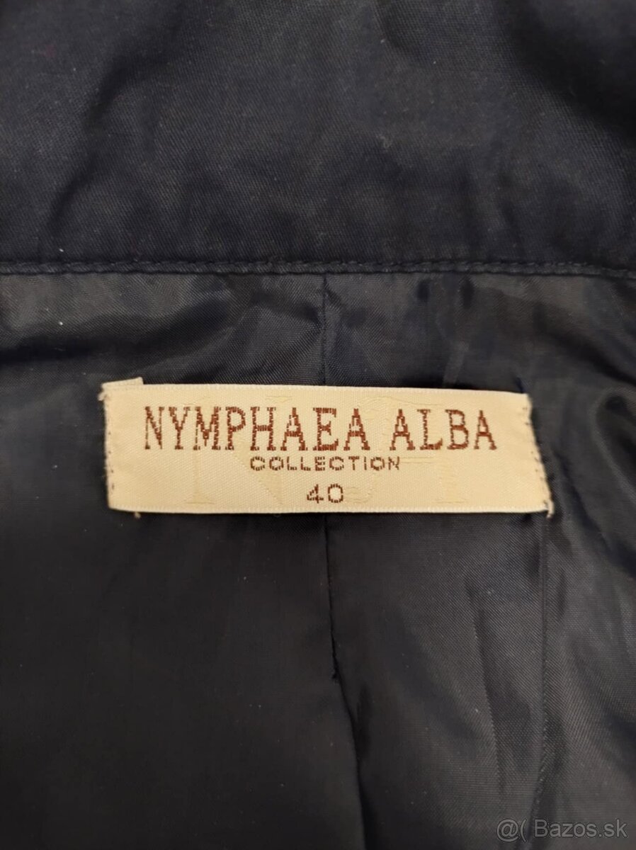 Dámsky krátky tmavomodrý kabát (Nymphaea Alba) - 5