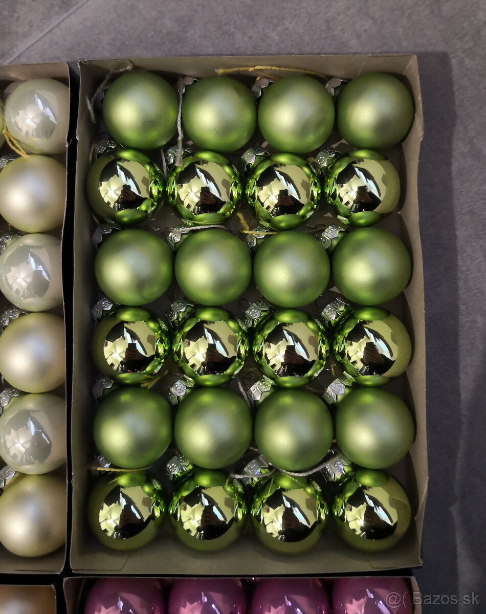 Vianočné ozdoby sklenene perleťové gule - 5