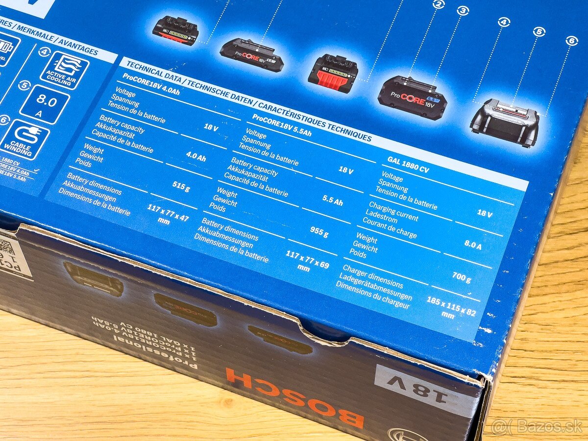 Súprava Bosch ProCORE18V 4.0Ah + 5.5Ah + GAL 1880CV - 5