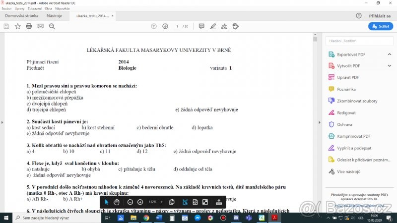 medicína materiály Brno MU, Praha,LF UK, Olomouc přijímačky - 5