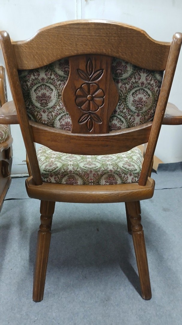 Masivná rustikálna lavica+rozkl.stôl+2×stolička - 5