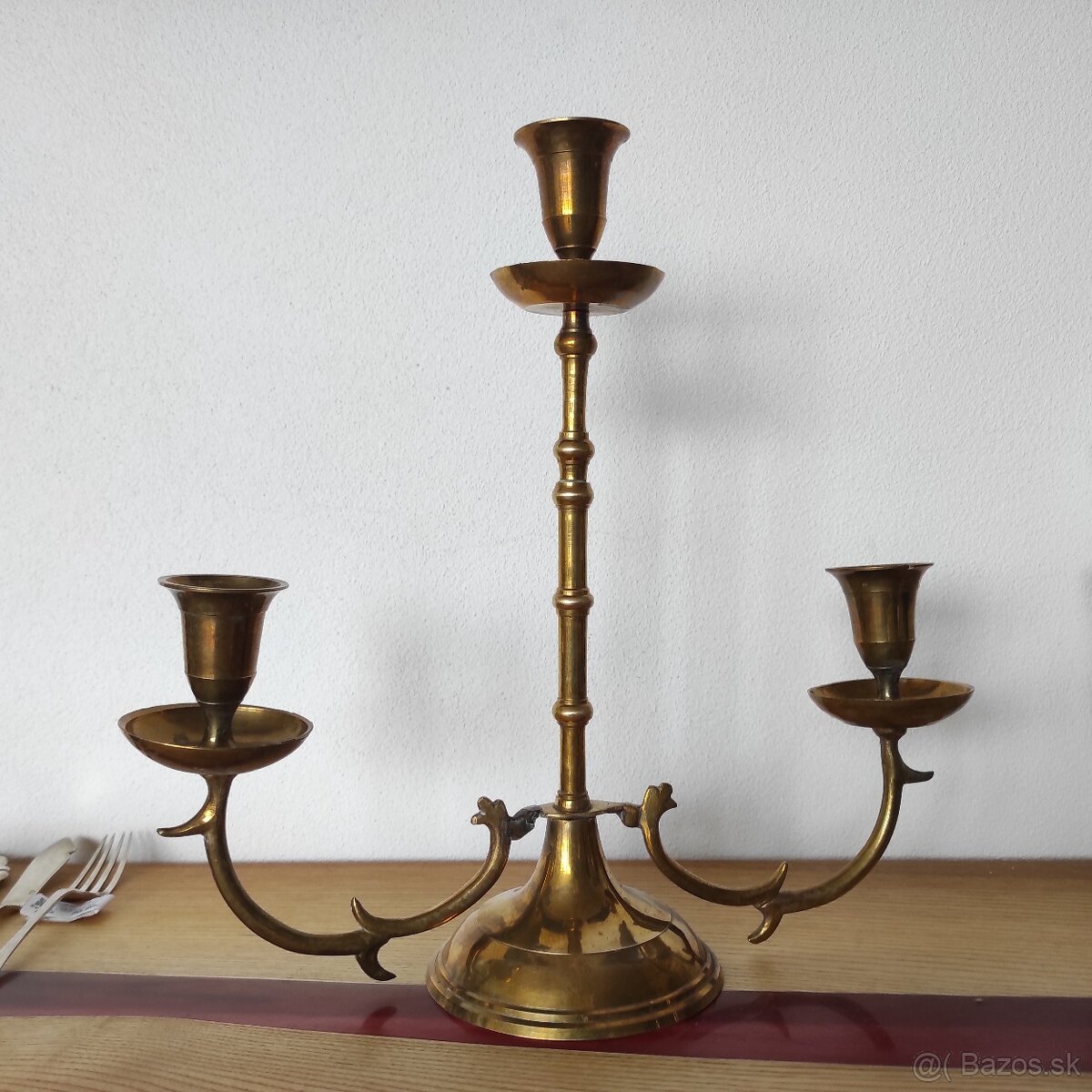 Starý svietnik mosadz - 5