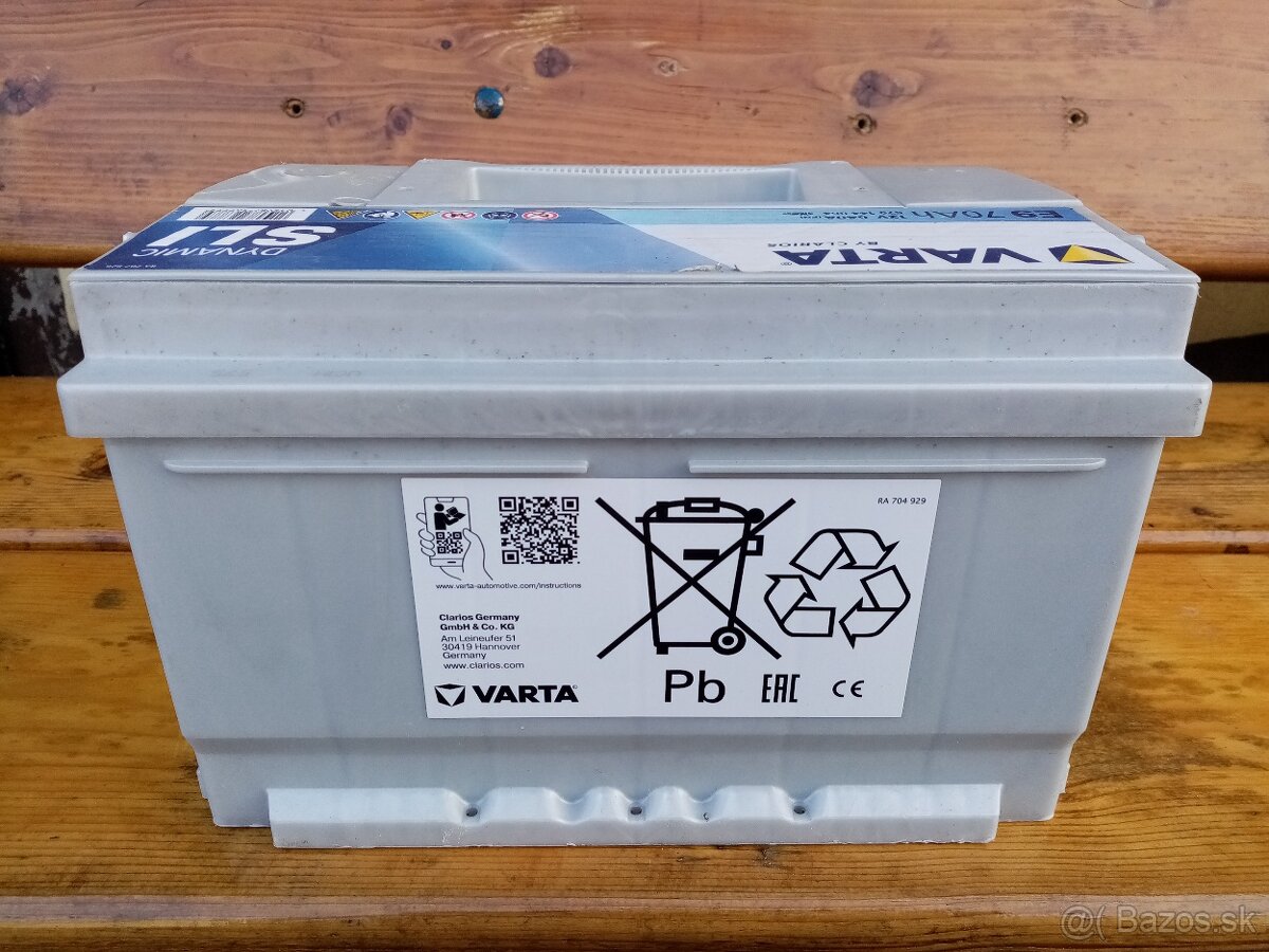 Nova Autobatéria 12V VARTA E9 70Ah 640A - - 5