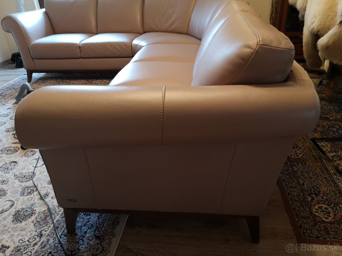 Kožená rohová sedačka NATUZZI EDITIONS – masív, výborný stav - 5
