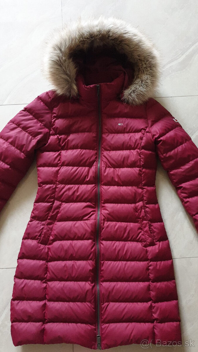 Vatovaná bunda zn. Tommy Hilfiger , M ako nova bordová - 5