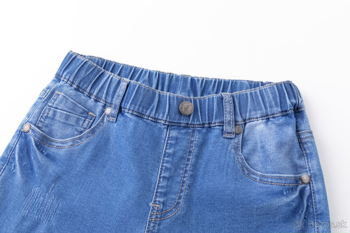 Detské džínsové nohavice s elastickým pásom – nové - 5