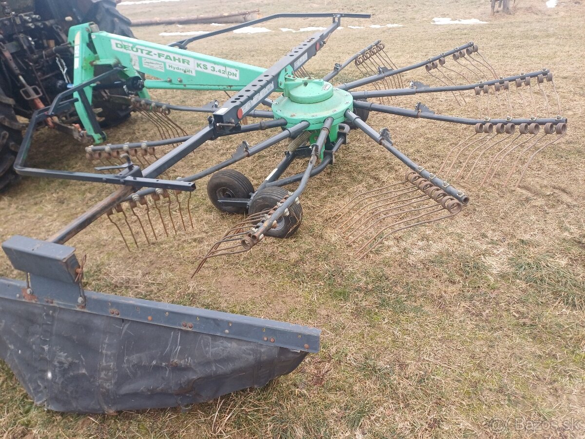 Zhrnovač sena, riadkovač, deutz fahr , tandem - 5