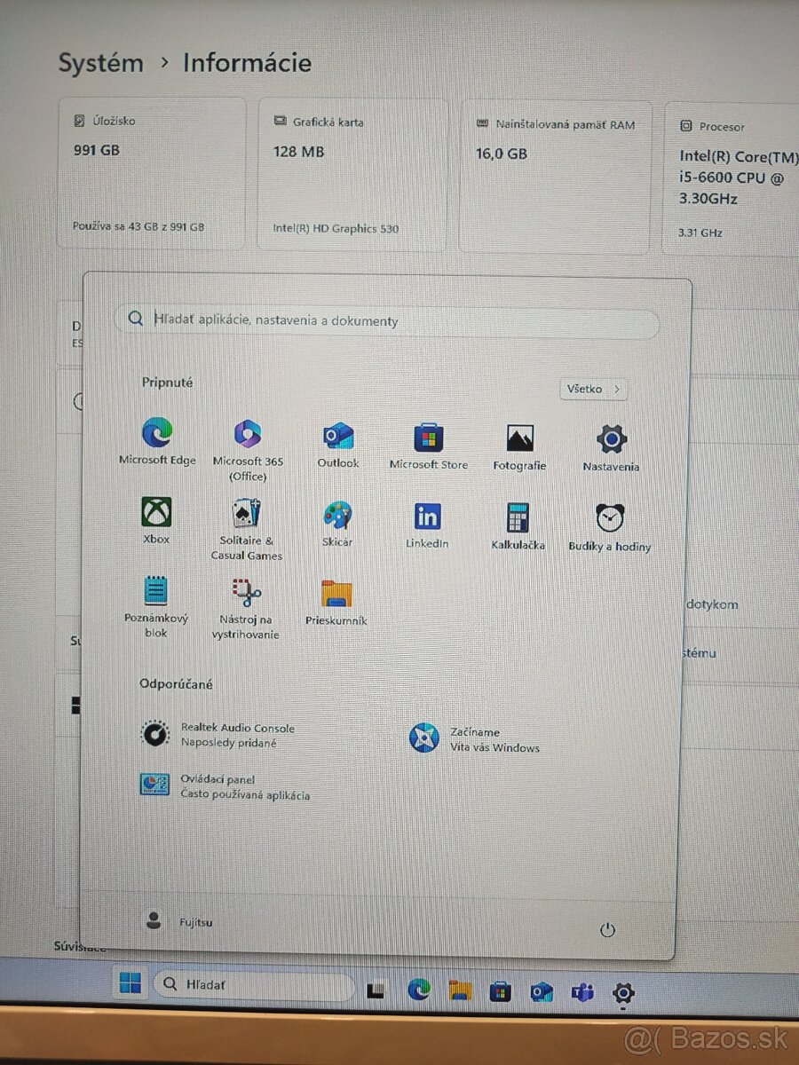 Predám PC Zostavu Fujitsu Core i5 6600 + LCD Retail - 5