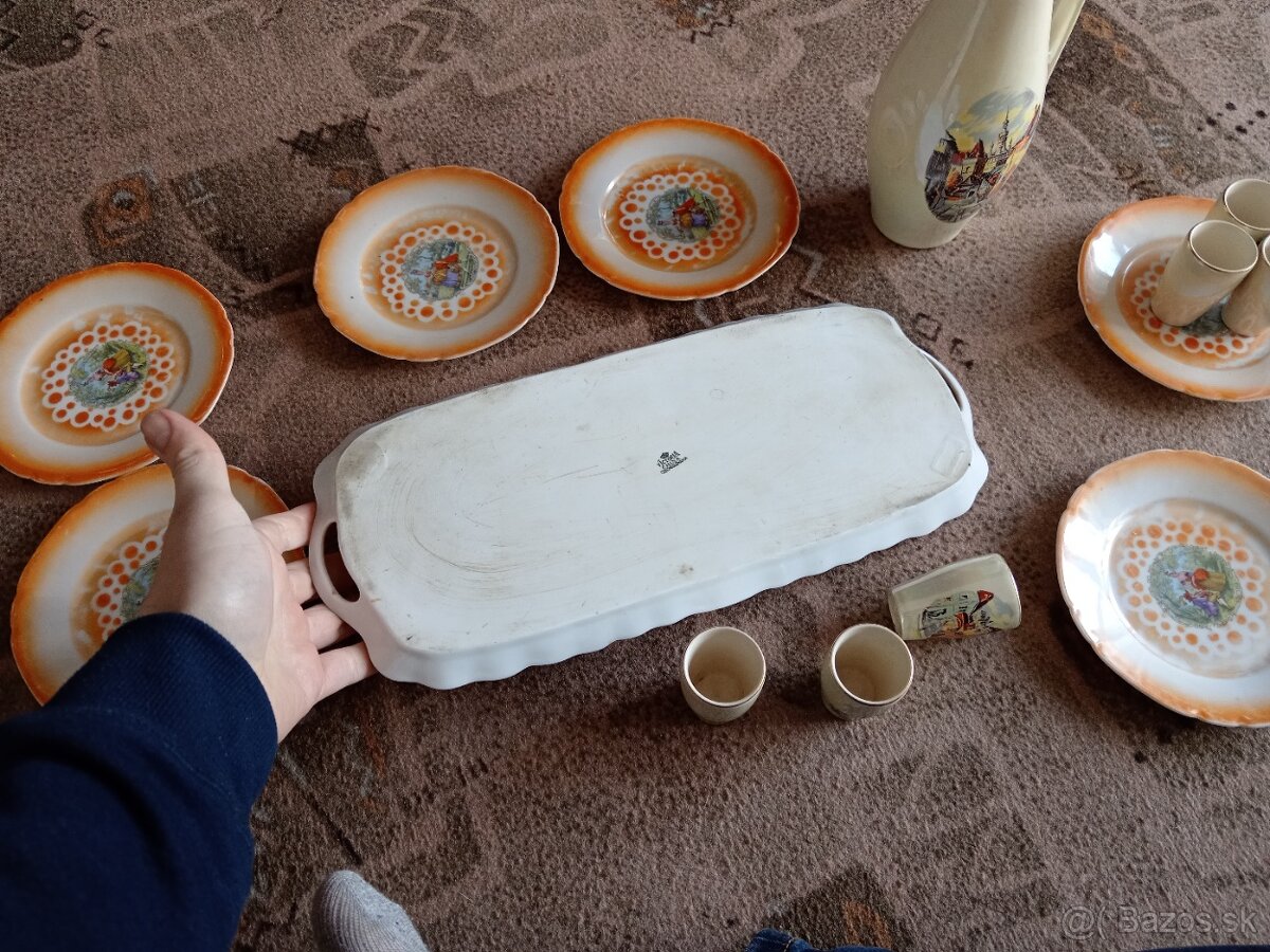 Porcelán, keramika, set pohárov, džbán, starožitnosti - 5