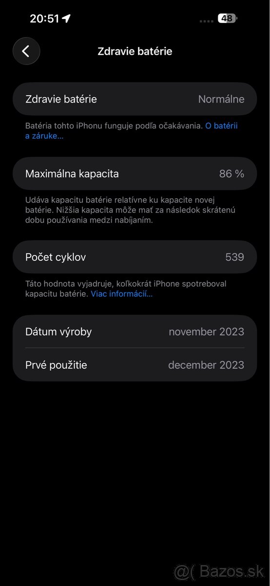 iPhone 15 PRO Max 256GB blue titanium TOP stav - 5