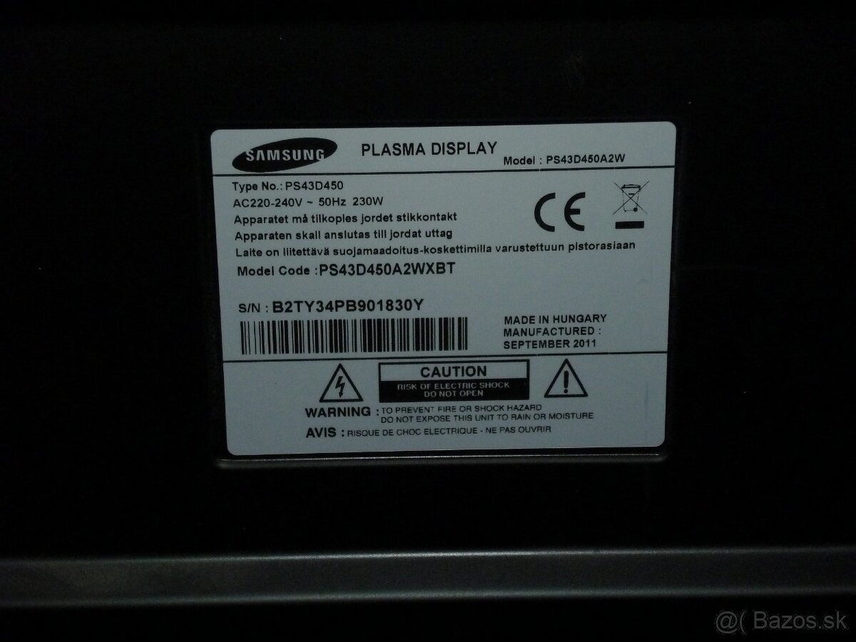Predám plazmu SAMSUNG 43" (109cm) - 5