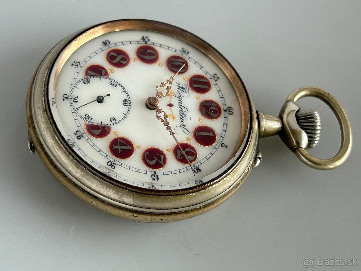 Železniční hodinky REGULATEUR s lokomotivou, 66mm, 202g - 5