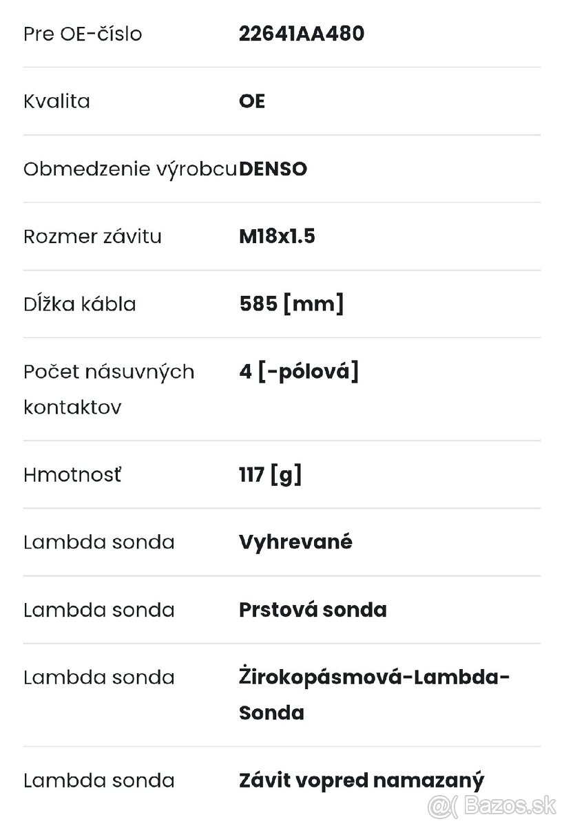 Lambda sonda denso dox-0361 - 5
