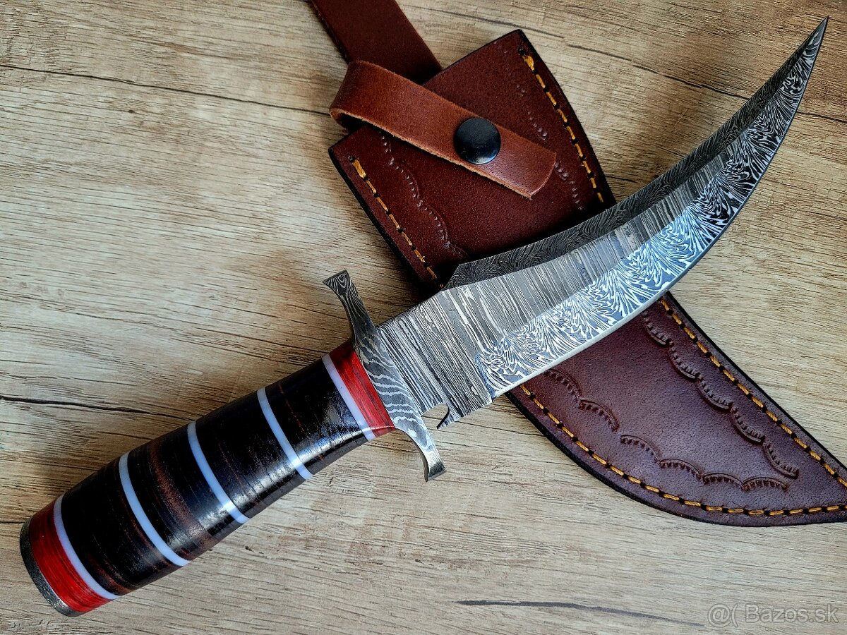 velký lovecký Damaškový nôž CLAW 30,5 cm s koženým pouzdrem - 5