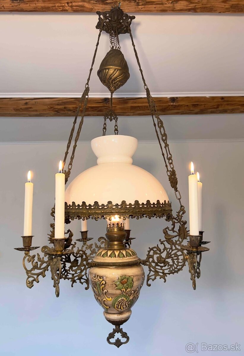 Stolova a petrolejka ako luster - 5