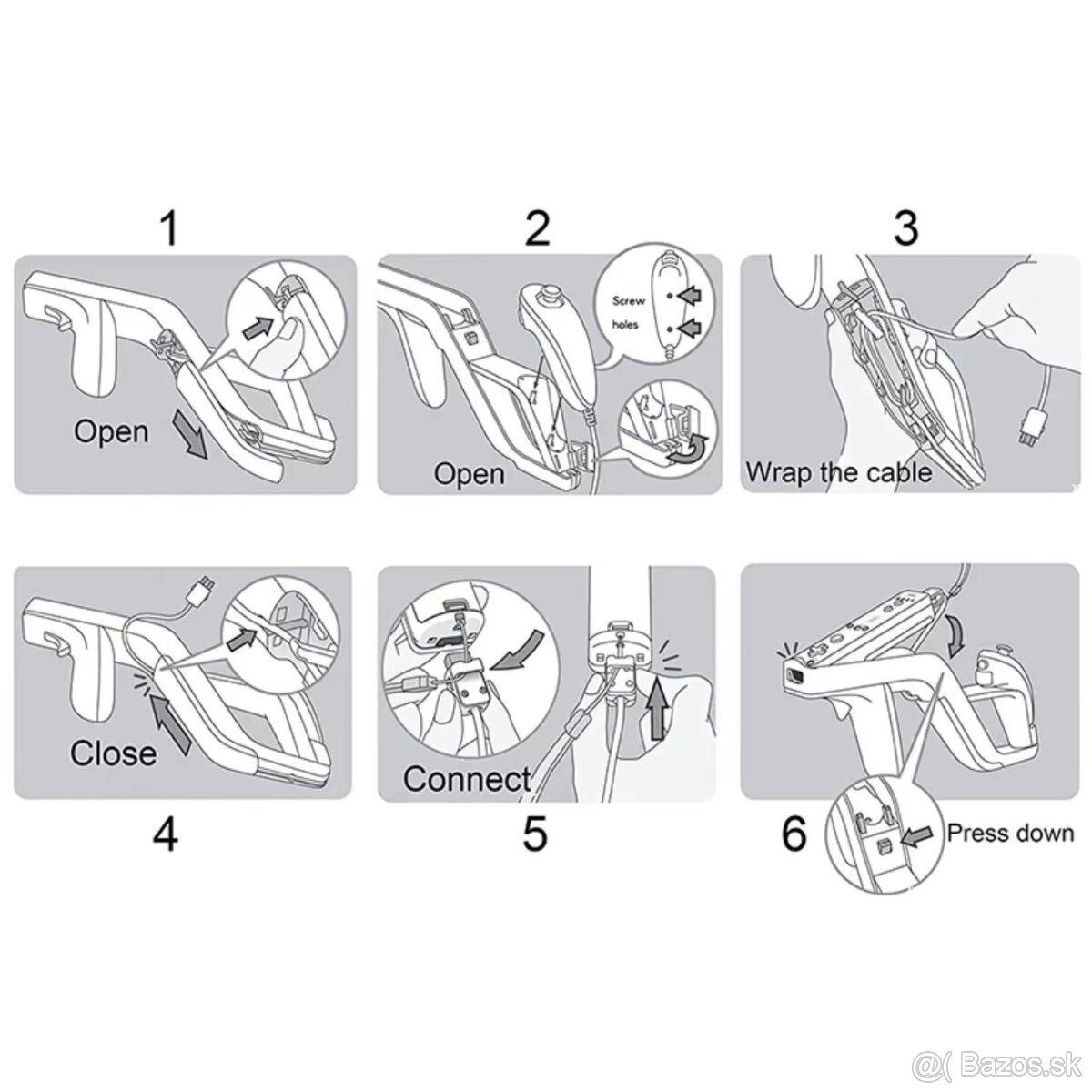 Nintendo Wii - Pištol / Zbraň / Light gun-malá prasklinka - 5