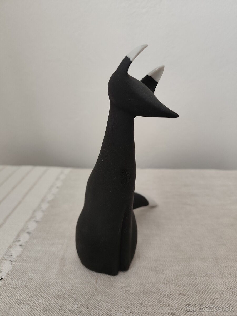 Royal dux čiernobiela líška brusel porcelánová soška - 5