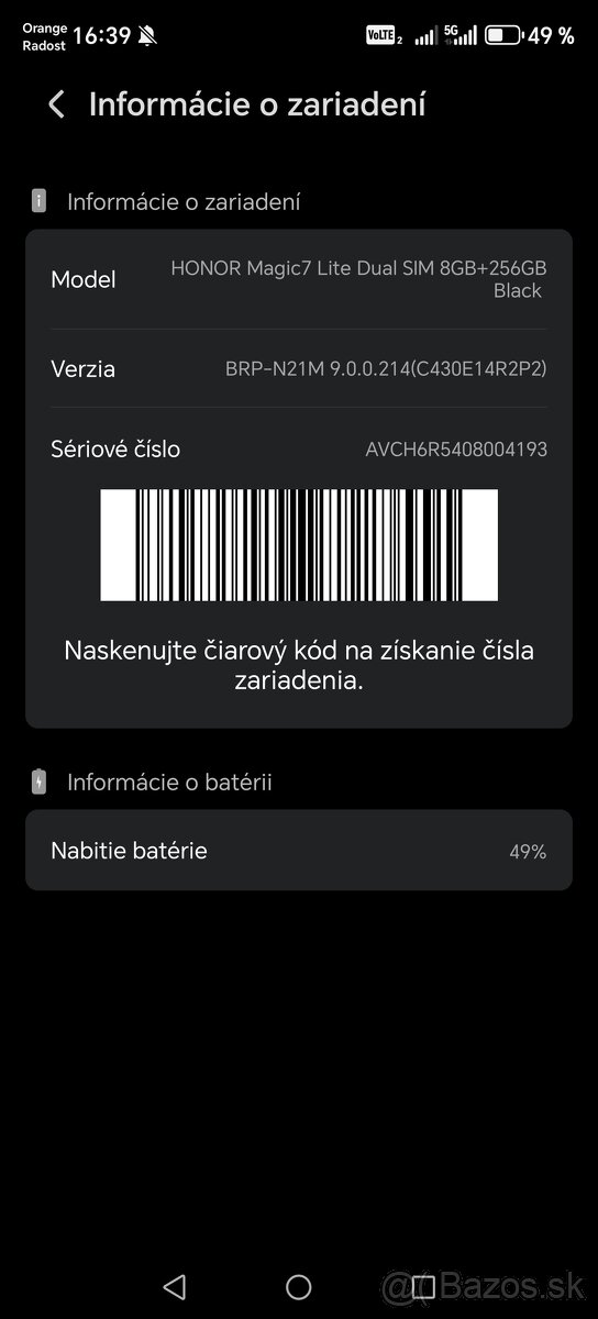 Vymením Honor Magic 7 Lite 5G 256gb - 5