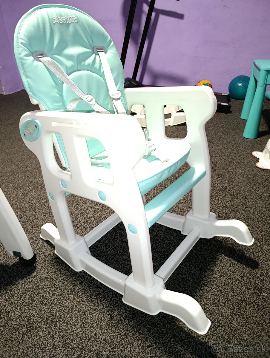 Detská jedálenská stolička tyrkysová - 5