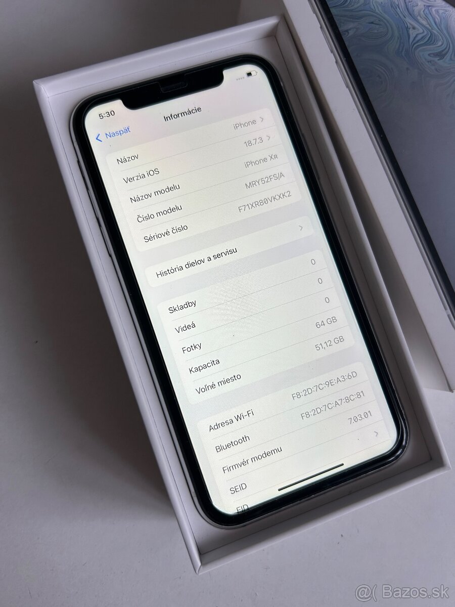 iPhone XR 64GB white - 100% batéria - 5
