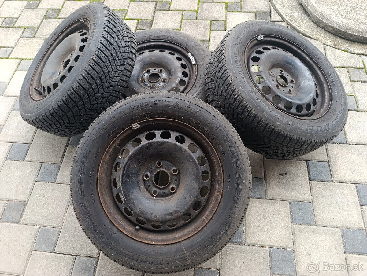 Zimné pneumatiky 215/60 R16 na diskoch 5x112 R16 - 5