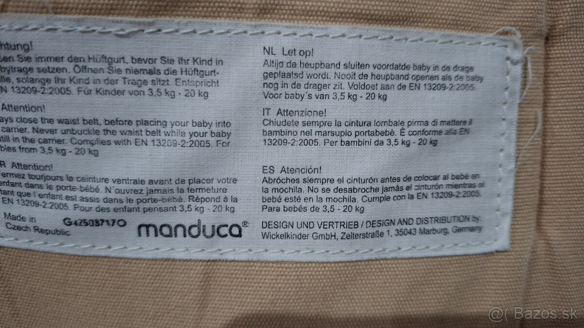 Ergo nosič Manduca s novorodeneckou vložkou - 5