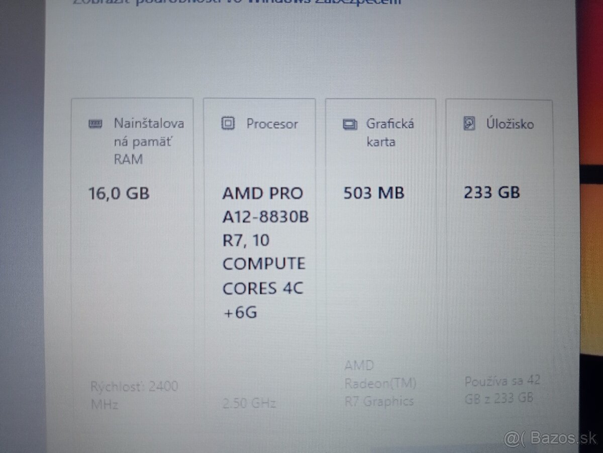 Lenovo thinkpad a475 , 4-jadrový procesor AMD ,16gb ram ,ssd - 5