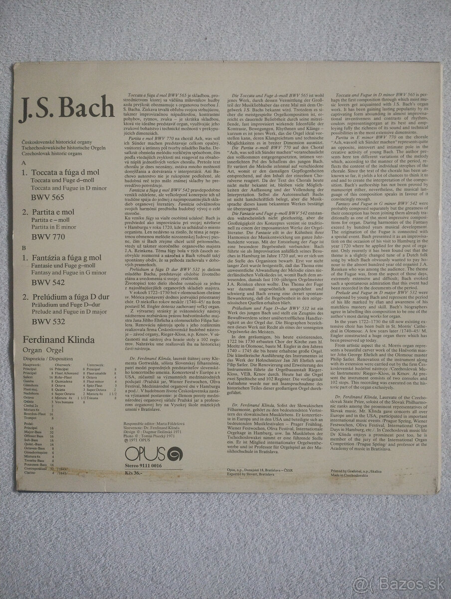 LP platne - Opera Verdi, Bach - 5