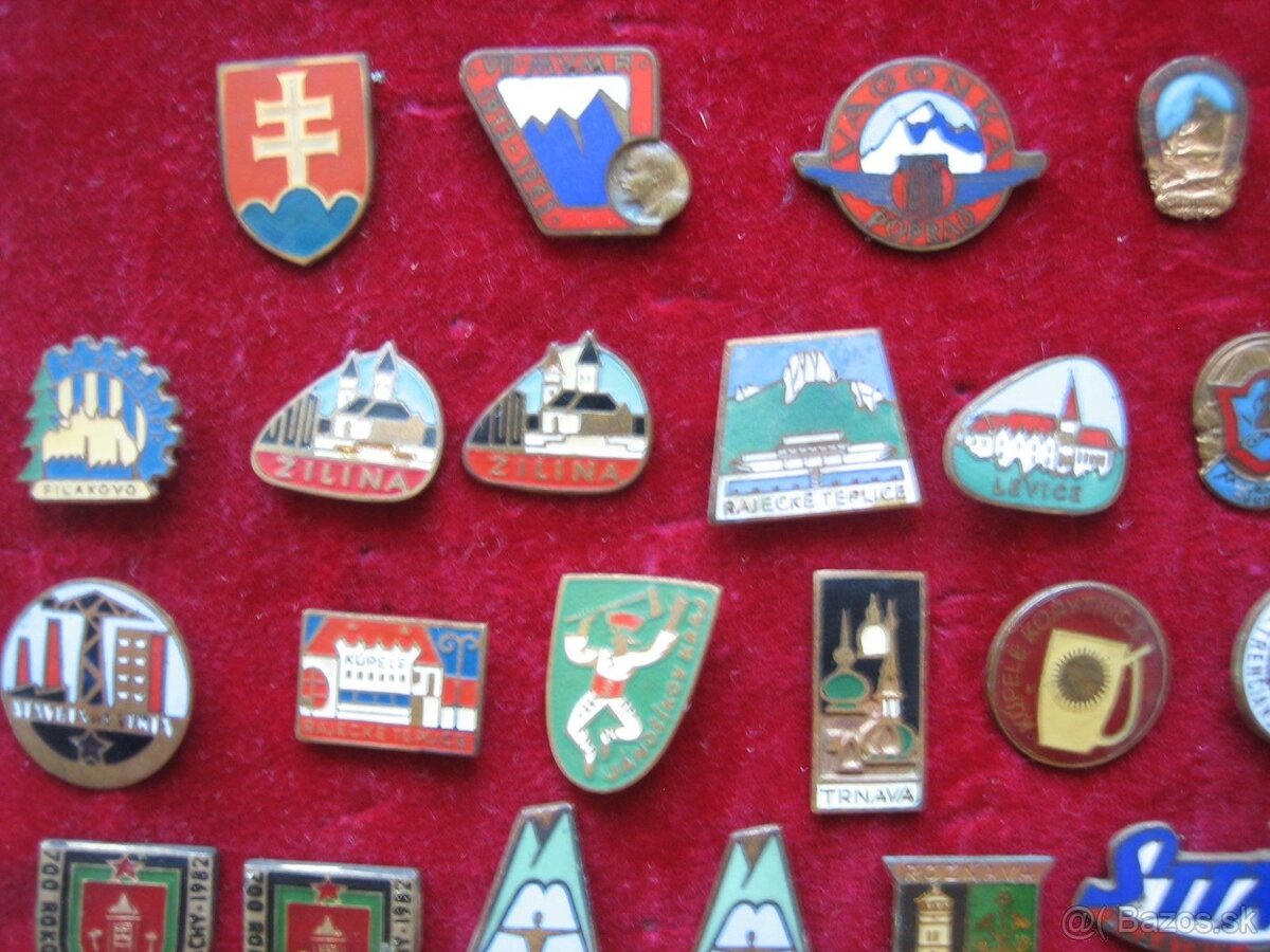 staré odznaky Slovensko miestopis mestá obce. - 5