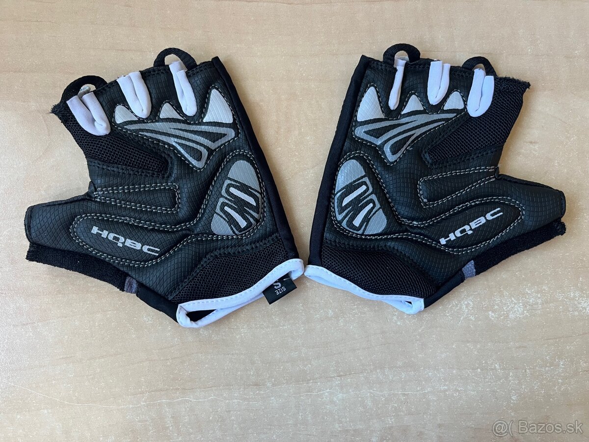 cyklistické rukavice HQBC WOW Cooler, bielo-čierne - 5