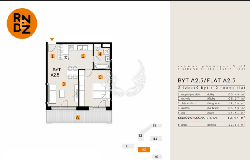 Prenájom 2izbového bytu v komplexe Rendez - 5