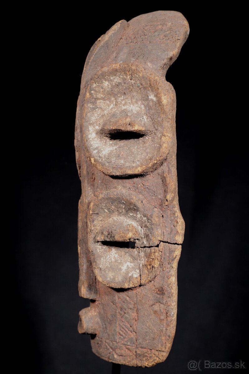 Autentická drevená obradná Bembe maska z Konga - 5