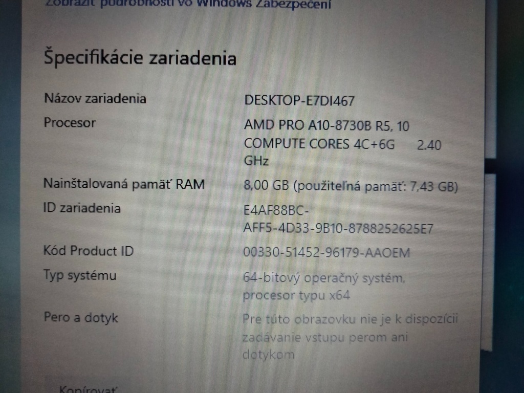 HP elitebook 725 G4 ,AMD A10 quad core ,8gb ram ,256gb ssd - 5