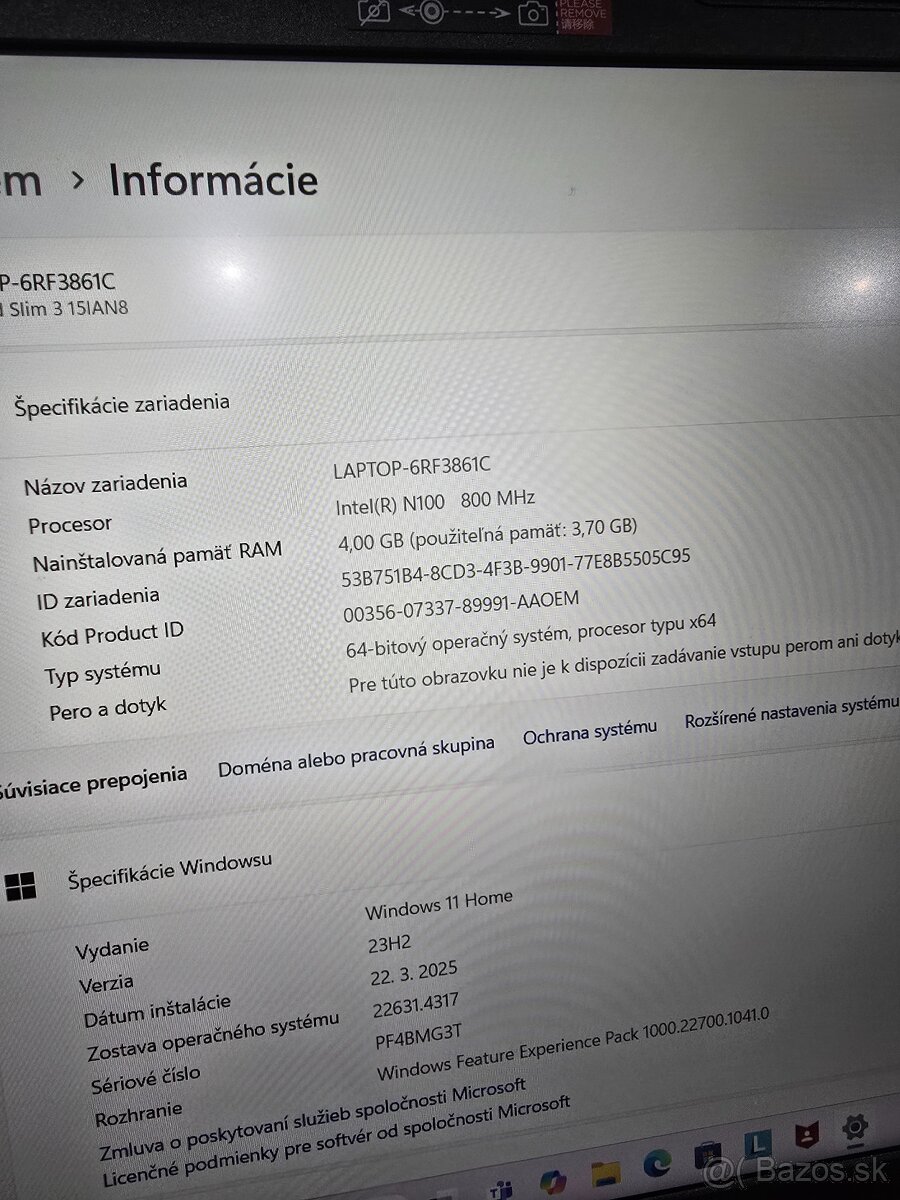 Lenovo Ideapad Slim 3 15IAN8 - 5