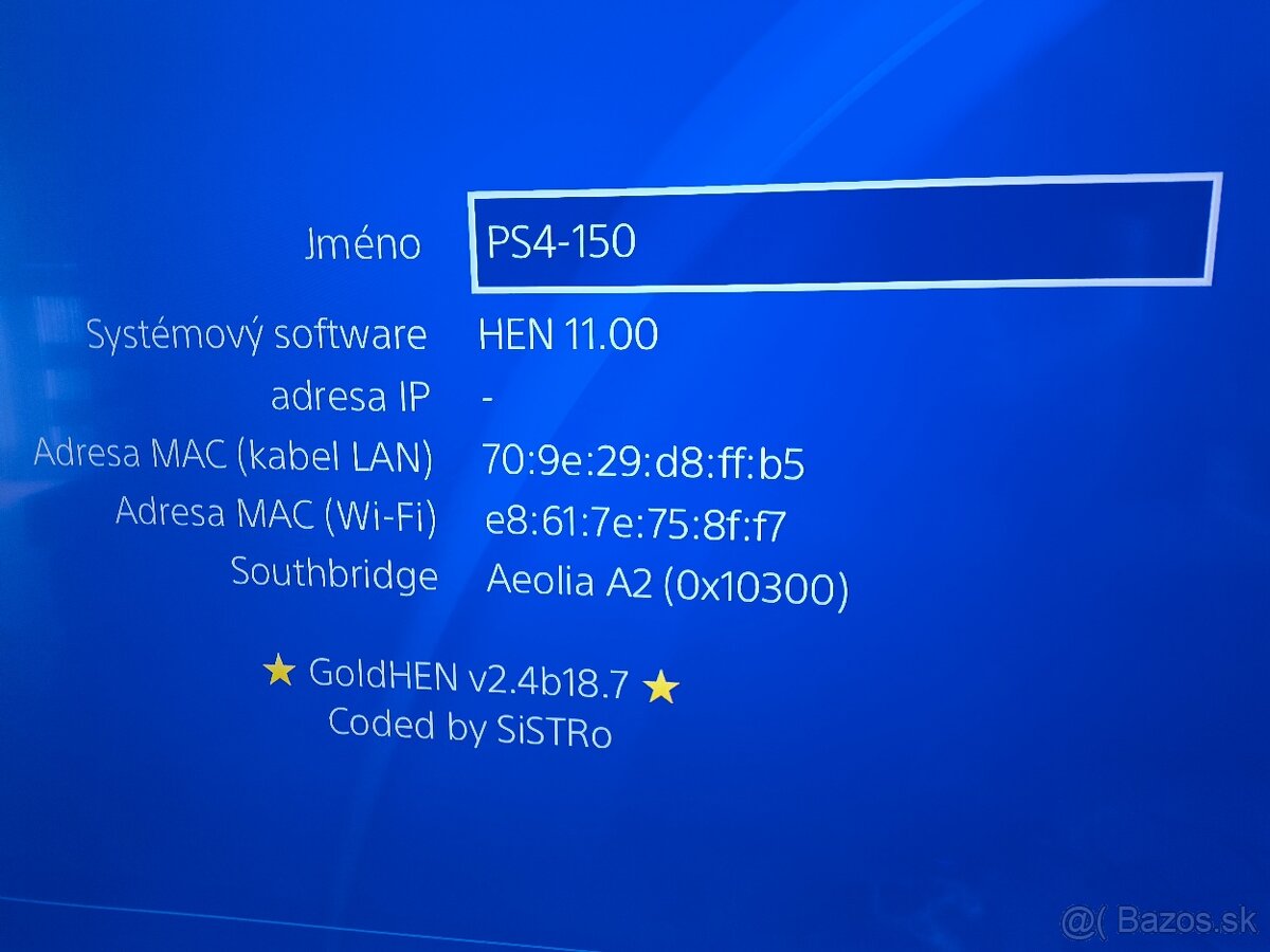 GoldHEN SONY PlayStation 4 fat + 2x ovládač - 5