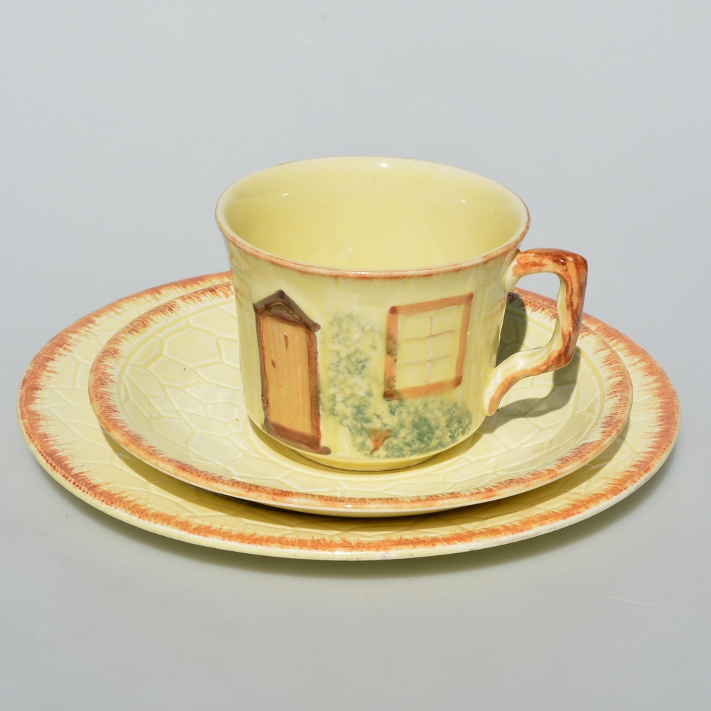 Starožitný keramický trojset z Anglicka - Domček - 5