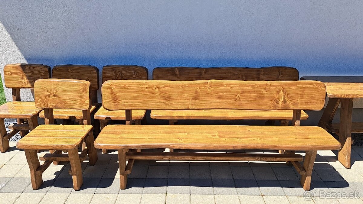 Predám záhradné sedenie z masívneho dreva - 5