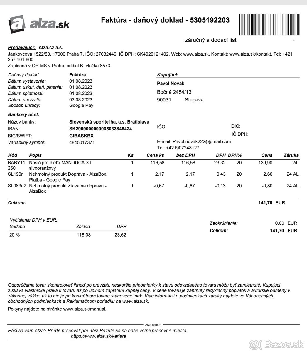 Nosič Manduca XT - 5