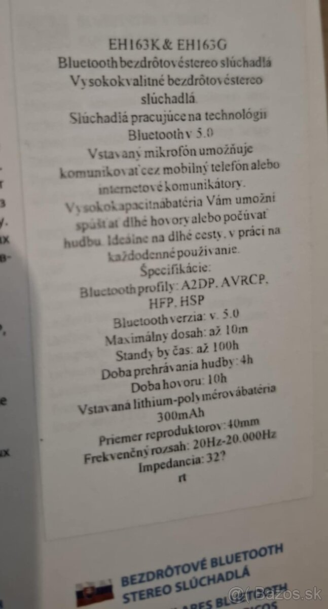 Bezdrôtové stereo slúchadlá Esperanza Libero Bluetooth - 5