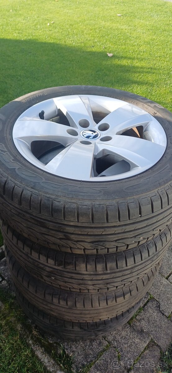 Škoda Fabia 3 disky z ľahkých zliatin s pneu Dunlop - 5
