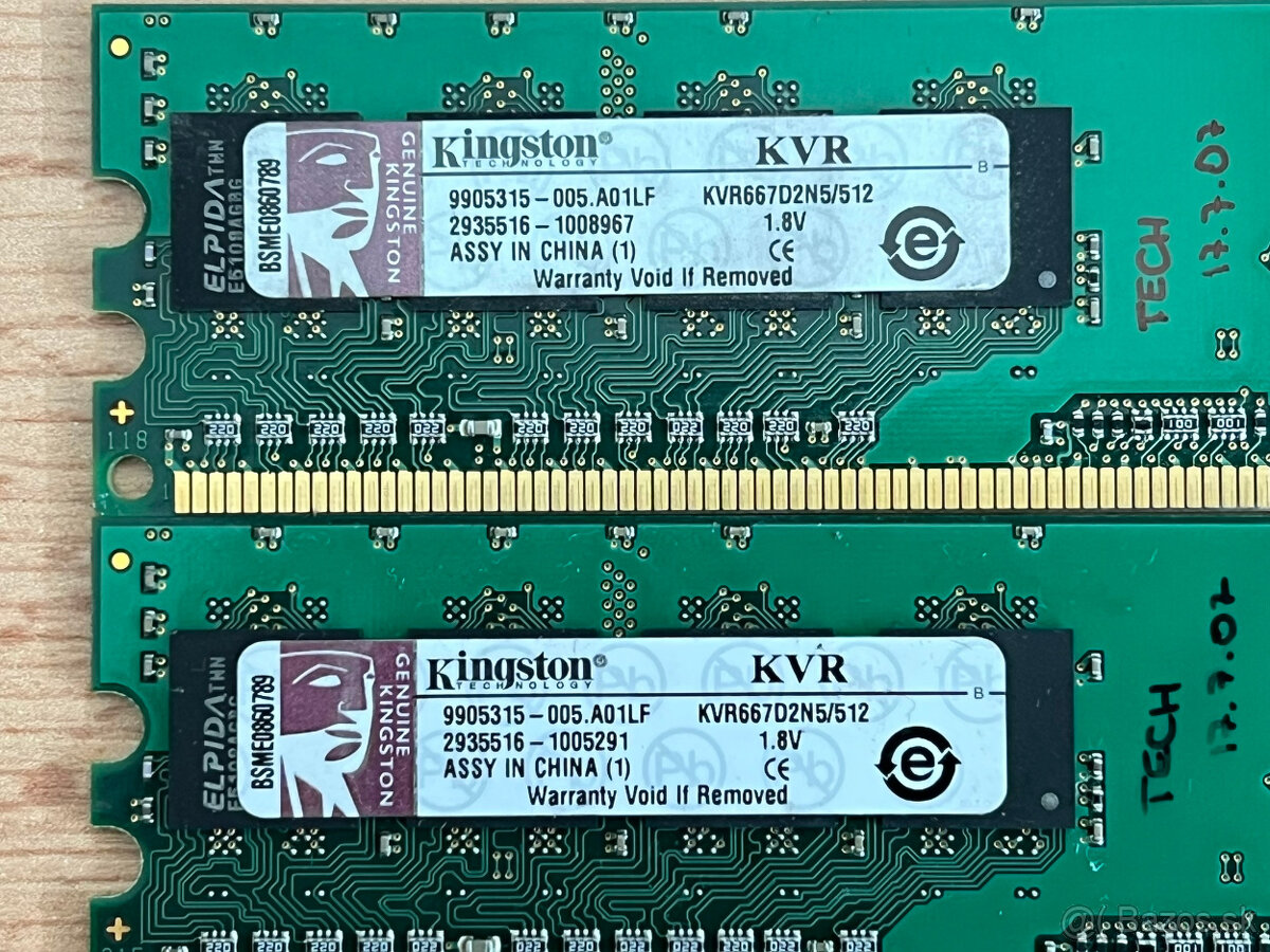 Predám pamäťové moduly DDR2 4GB 2GB 1GB 512MB - 5