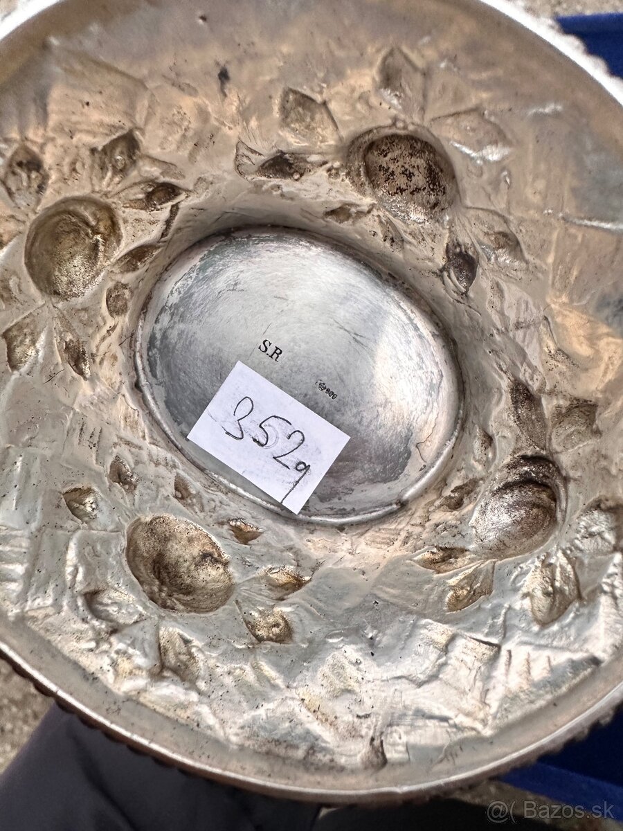 Striebro tepané, svodobný košík - 5