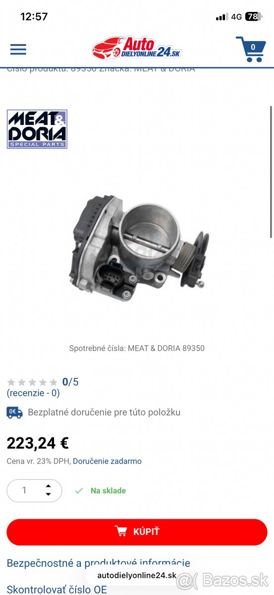 Škrtiaca klapka 1.8T - 5