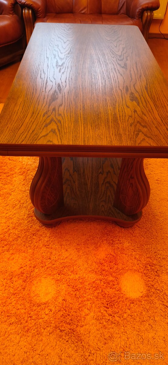 Kožená sedacia súprava + stol - 5