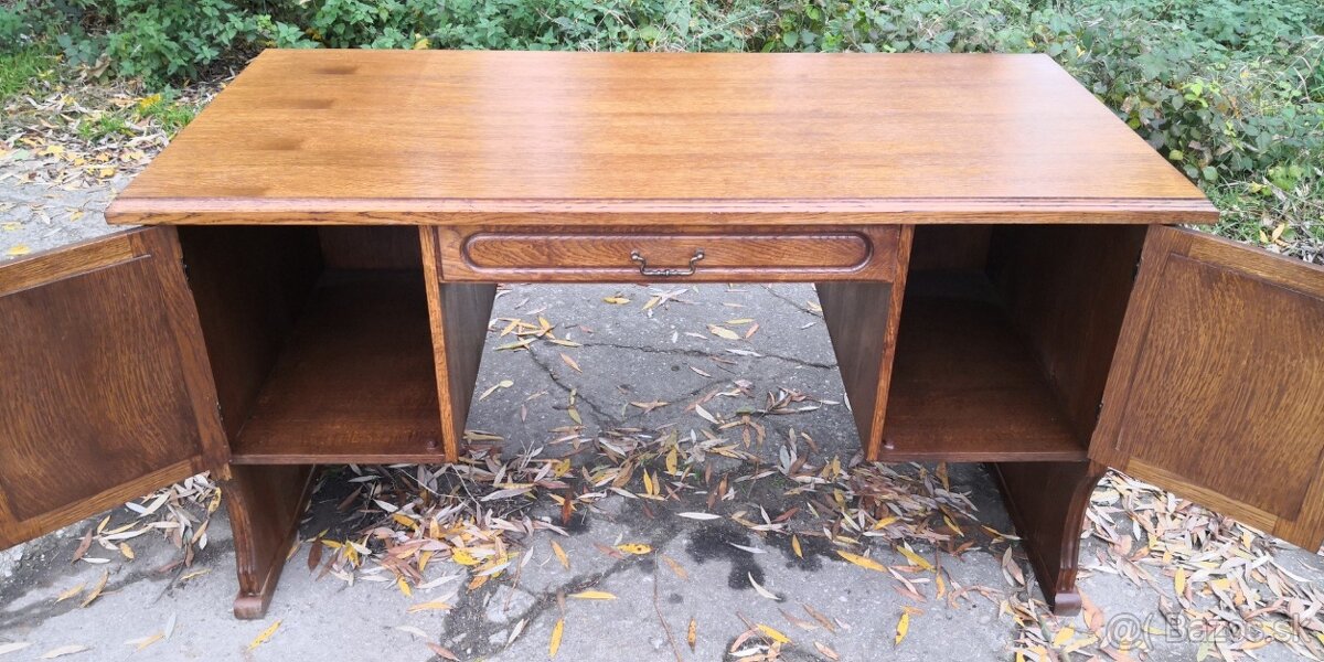 Rustikálny masivný písací stôl - 5